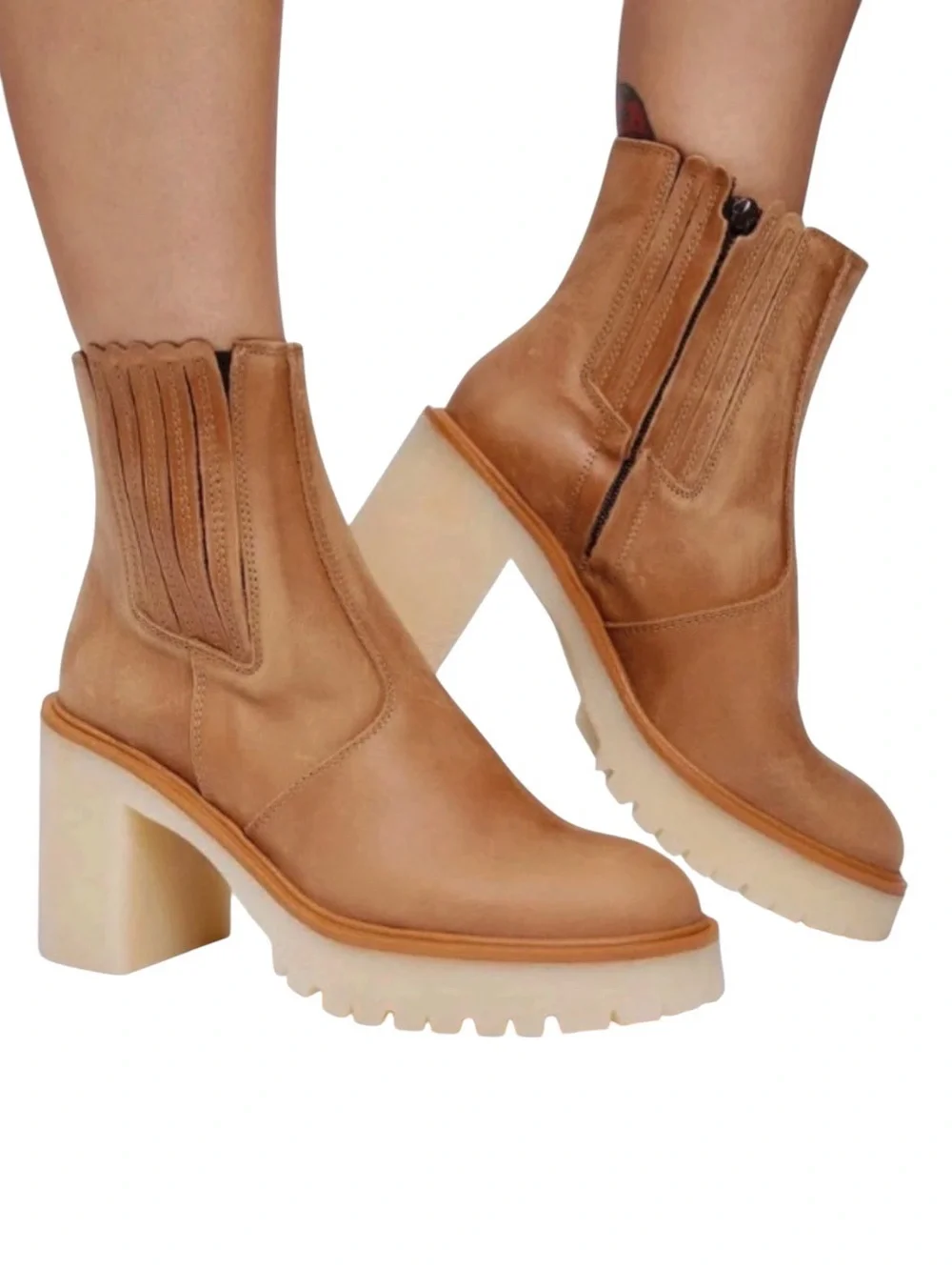Free People James Leather Chelsea Boots 37